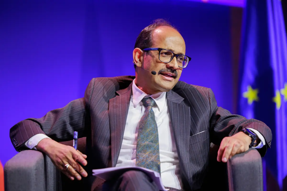 Kamal Kishore, no Fórum Europeu de Proteção Civil em Bruxelas