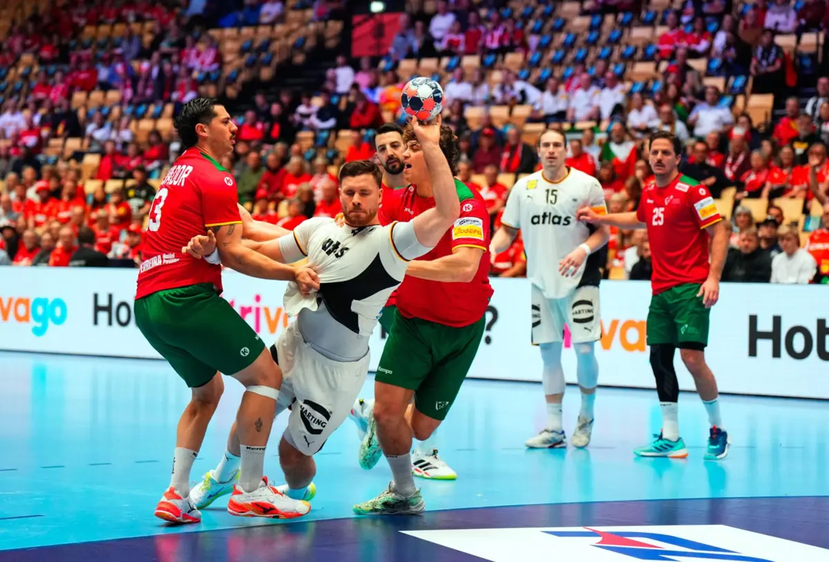 Imagem de contexto do artigo Portugal perde com a Alemanha no arranque da main round do Europeu de andebol
