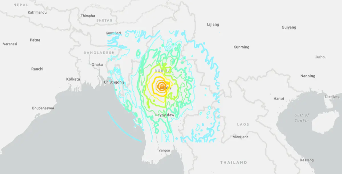 Imagem de contexto do artigo Sismo de 7.7 abala vários países asiáticos: decretado estado de emergência na capital da Tailândia e em seis regiões de Myanmar
