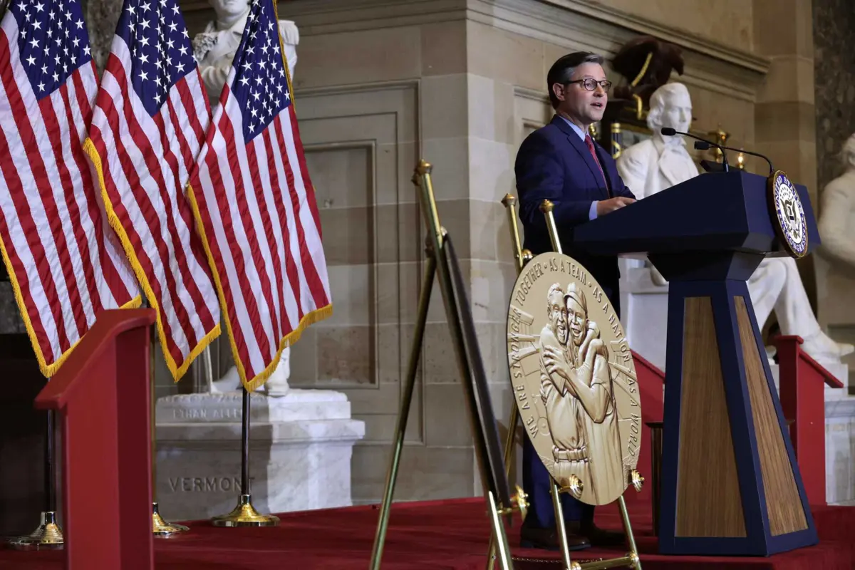 O líder da Câmara dos Representantes norte-americana, o republicano Mike Johnson