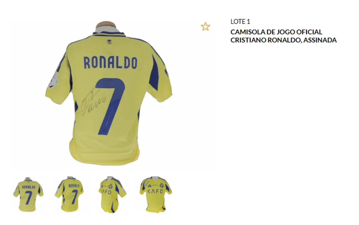 Imagem de contexto do artigo Camisola assinada por Ronaldo em leilão solidário para apoiar "menina milagre"