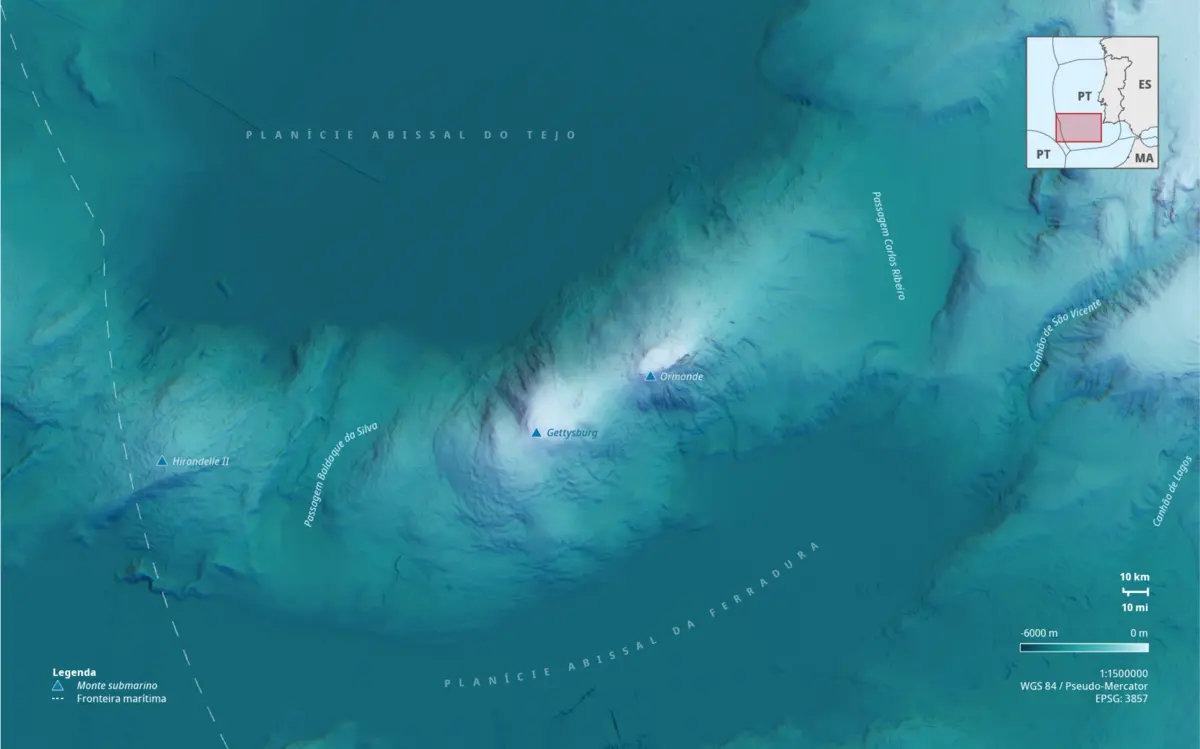 O monte submarino de Gorringe encerra outra curiosidade: aqui convergem as placas tectónicas da Europa e África