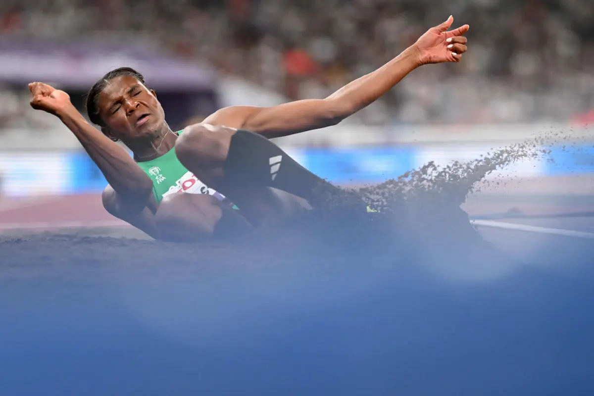 Imagem de contexto do artigo Mundiais de Atletismo. Agate de Sousa é sexta no salto em comprimento