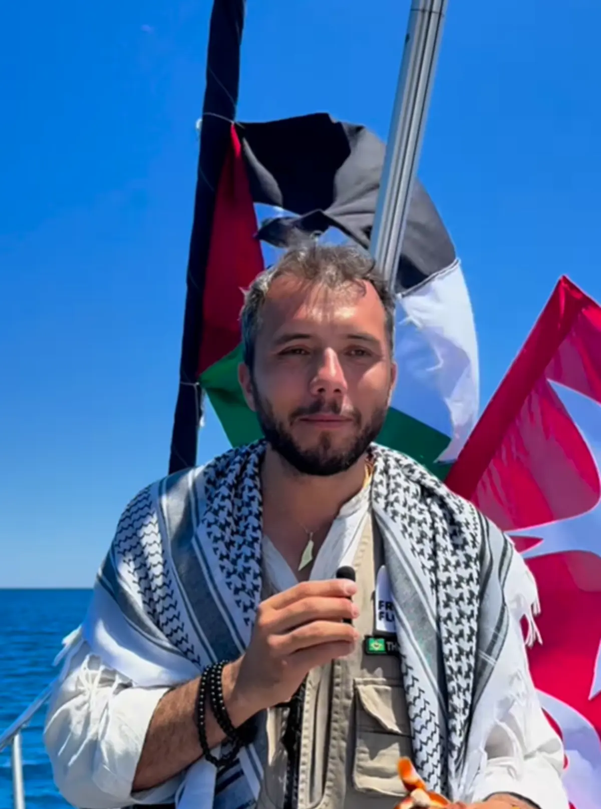 Imagem de contexto do artigo Barco rumo a Gaza "só pára se for atacado". Ativista a bordo pede "perdão" ao povo da Palestina por "mundo ter falhado"