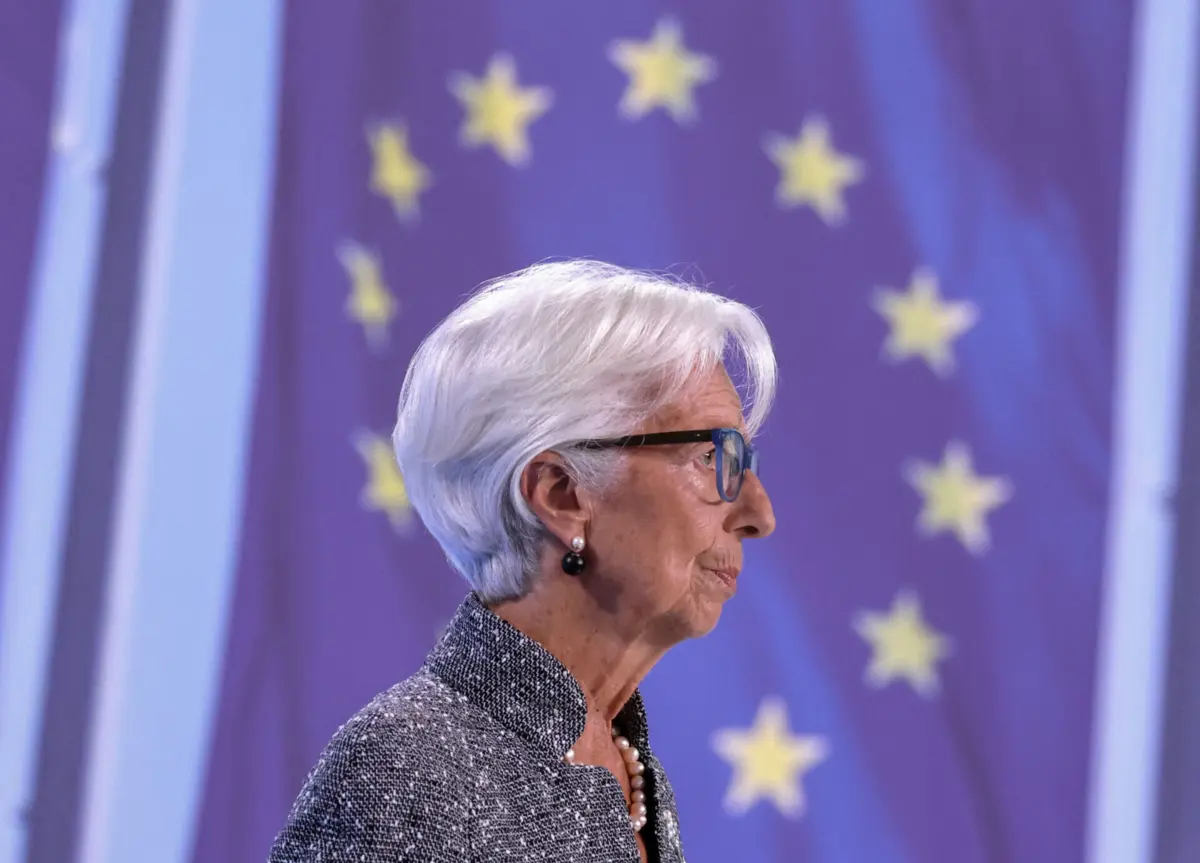 Imagem de contexto do artigo Lagarde considera que política monetária tornou-se "significativamente menos restritiva"