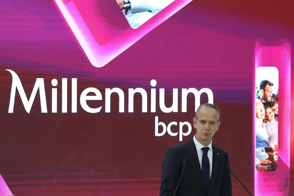 Miguel Maya, presidente executivo do Millennium BCP, durante a conferência de imprensa de apresentação dos resultados de 2025