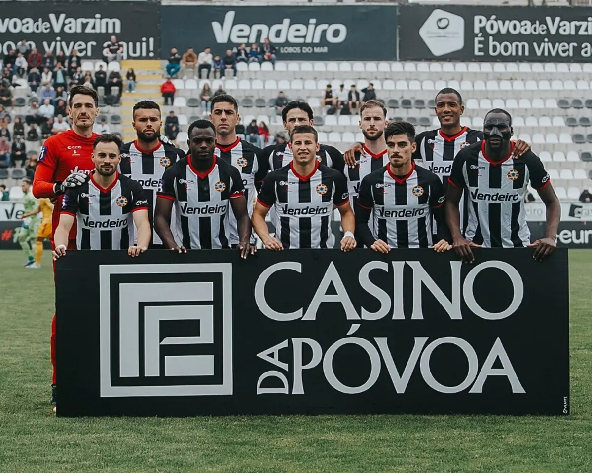 Assim que o árbitro da partida apitou para o início do desafio, os jogadores do Varzim ficaram imóveis no relvado